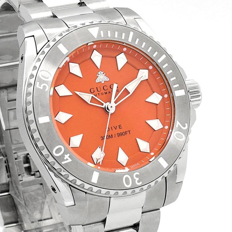 Gucci Dive Automatic Orange Dial Unisex Watch YA136355
