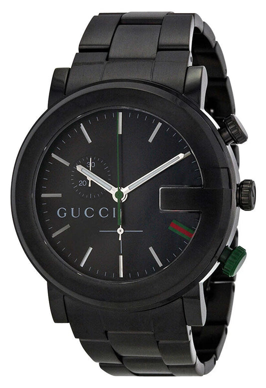 Gucci G-Chrono Chronograph Black Steel Black Dial Quartz Mens Watch YA101331