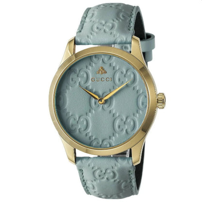 Gucci G-Timeless YA1264097 38mm Quartz Watch – Blue Dial with Blue Leather Strap