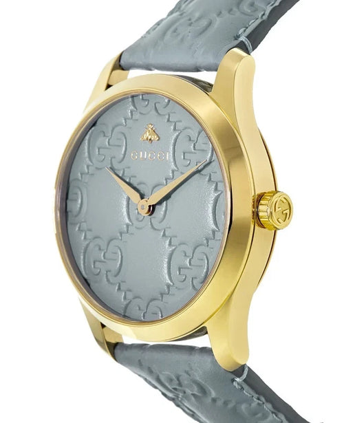 Gucci G-Timeless YA1264097 38mm Quartz Watch – Blue Dial with Blue Leather Strap