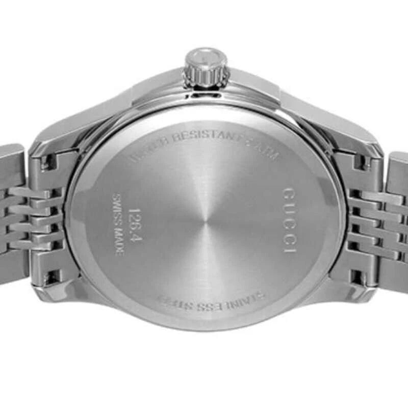 Gucci G-Timeless Stainless Steel Black Dial Date Quartz Mens Watch YA1264106
