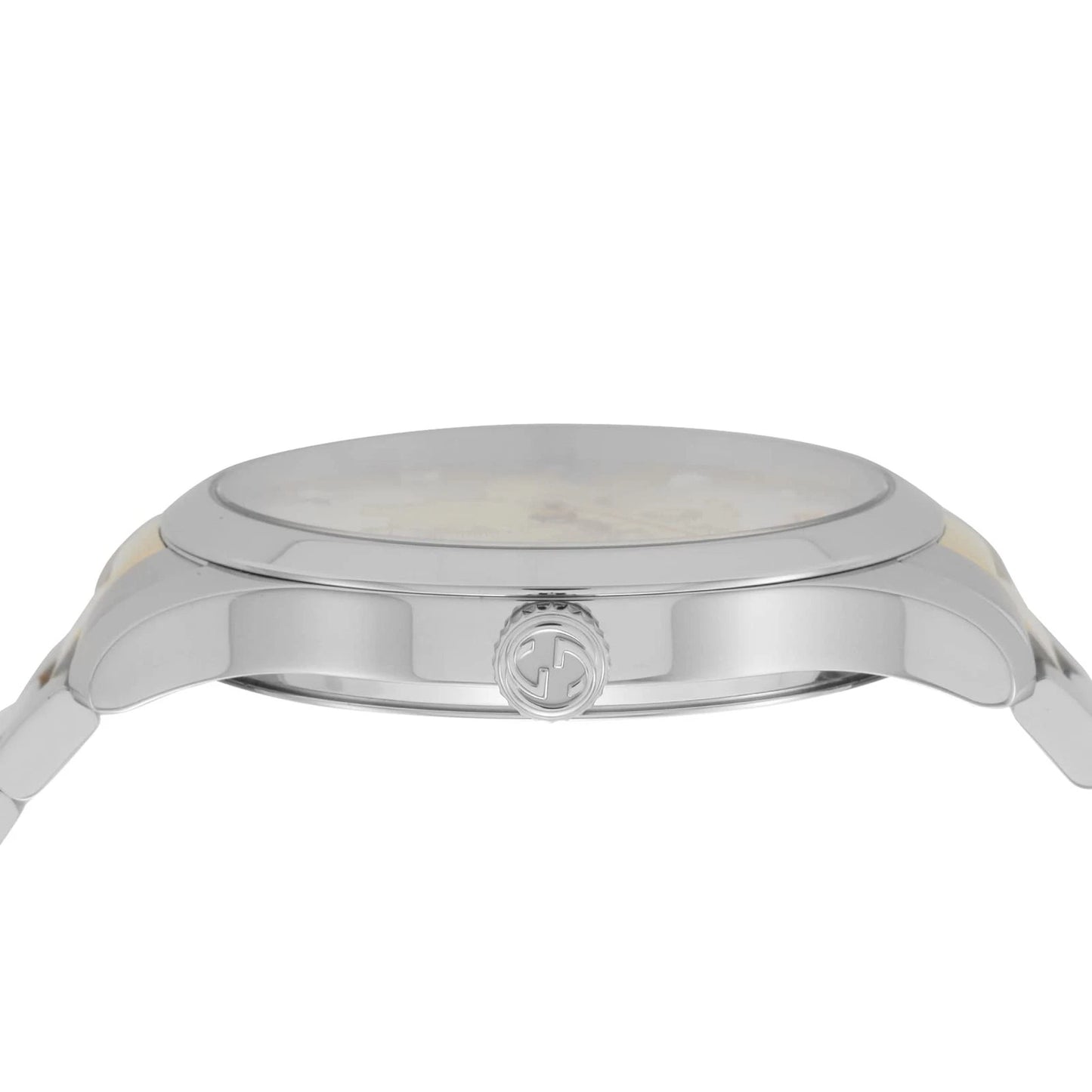 Gucci G-Timeless Stainless Steel and Yellow Gold PVD Silver Dial Quartz Womens Watch YA1264131