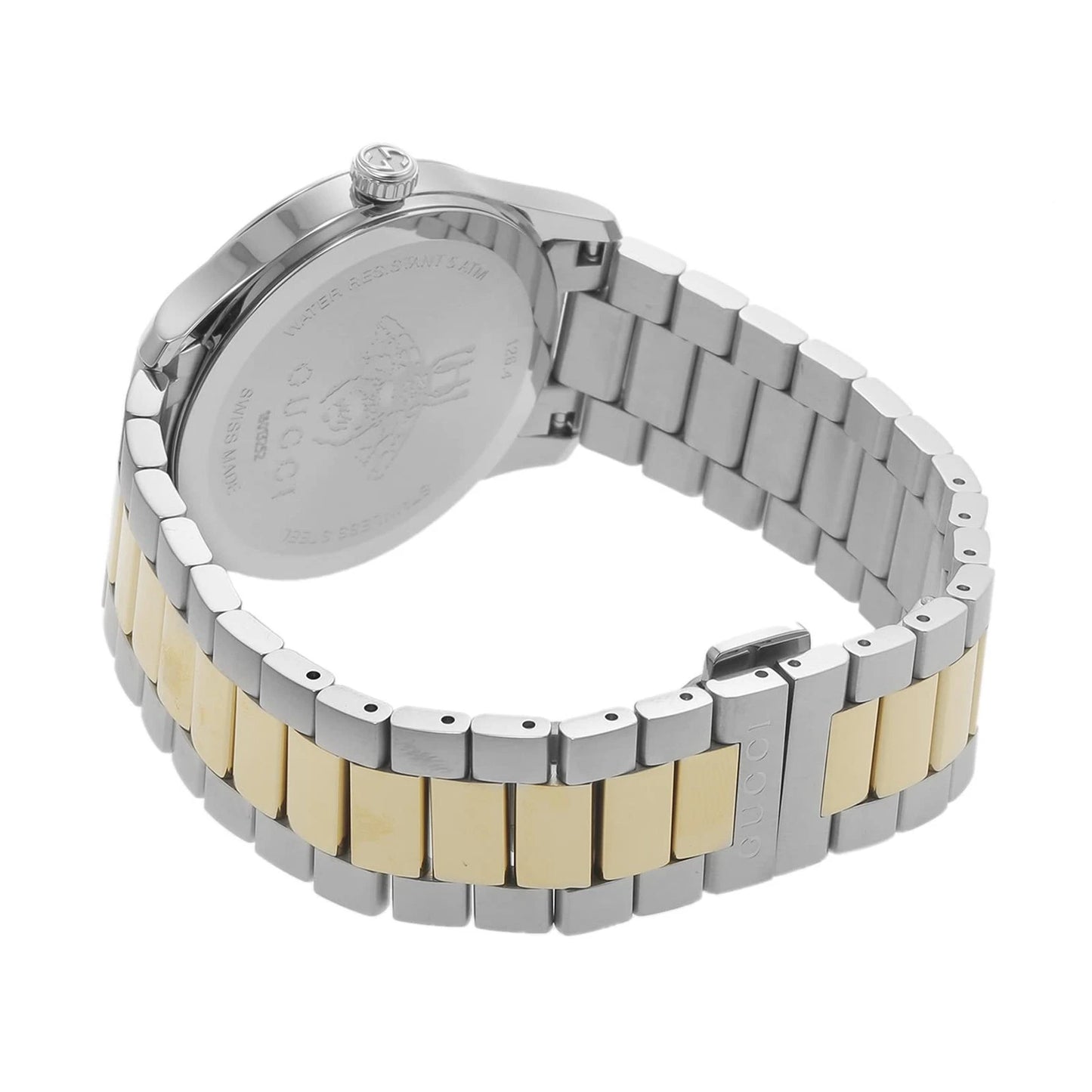 Gucci G-Timeless Stainless Steel and Yellow Gold PVD Silver Dial Quartz Womens Watch YA1264131