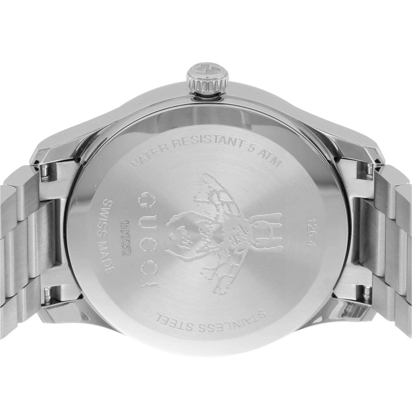 Gucci G-Timeless Stainless Steel and Yellow Gold PVD Silver Dial Quartz Womens Watch YA1264131