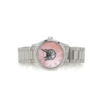 Share Gucci G-Timeless Mystic Cat Pink Mother of Pearl Diamond Ladies Watch YA1265025