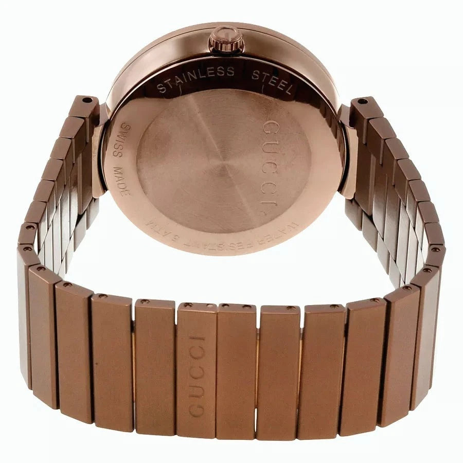 Gucci Interlocking XL PVD 42mm Steel Brown Dial Men Quartz Watch YA133211