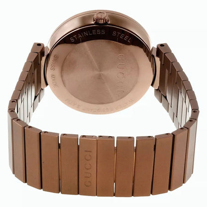 Gucci Interlocking XL PVD 42mm Steel Brown Dial Men Quartz Watch YA133211