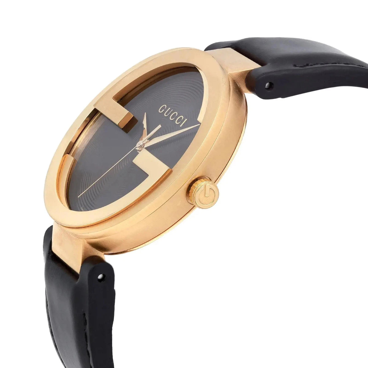 Gucci Men's YA133212 Interlocking-G Black Leather Watch