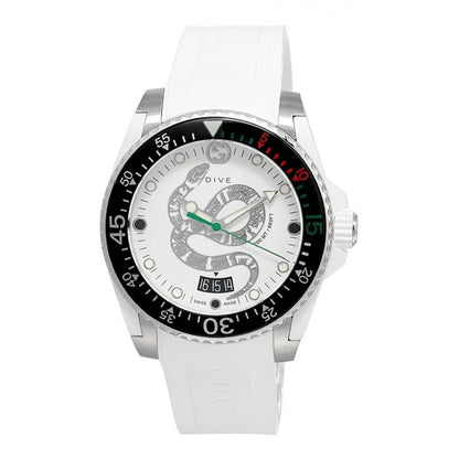 Gucci YA136330 Men's Dive White Quartz Watch Swiss Made 40mm