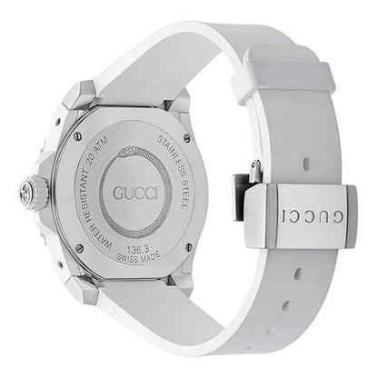 Gucci YA136330 Men's Dive White Quartz Watch Swiss Made 40mm