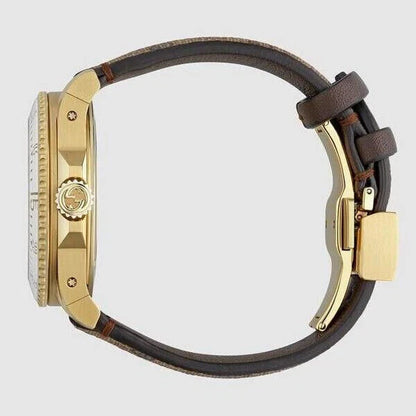 Gucci Dive Doraemon YA136334 Unisex Watch – Gold PVD Case with Brown Canvas Dial