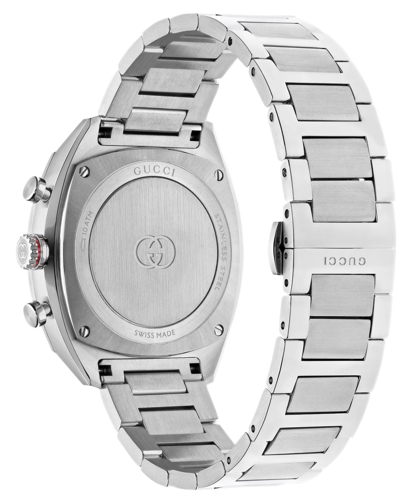 Gucci Interlocking Chronograph Stainless Steel Green Dial Quartz Mens Watch YA142318