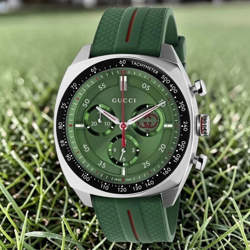 Gucci Interlocking Chronograph 41 MM Green Dial Men's Watch YA142319