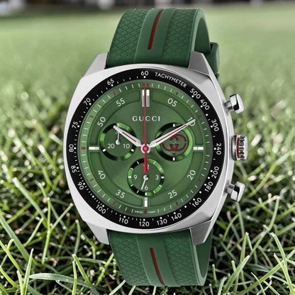 Gucci Interlocking Chronograph 41 MM Green Dial Men's Watch YA142319