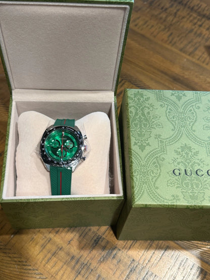 Gucci Interlocking Chronograph 41 MM Green Dial Men's Watch YA142319
