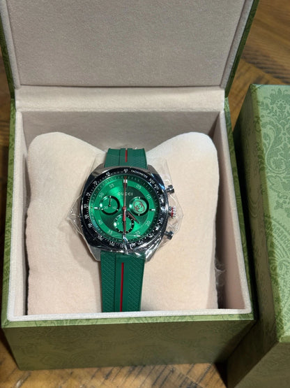 Share Brand New Gucci Interlocking Chronograph 41 MM Green Dial Men's Watch YA142319