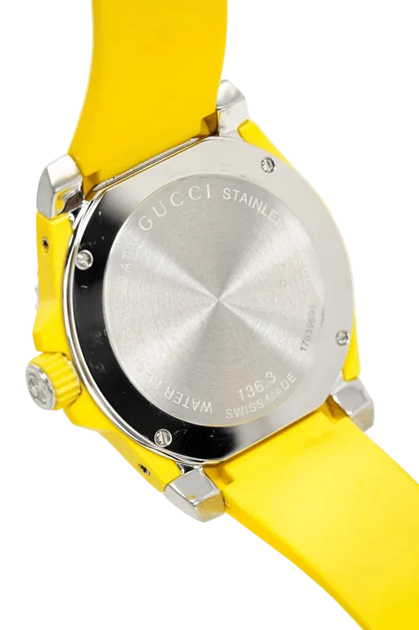 Gucci Dive Black Dial Men's Yellow Watch YA136319