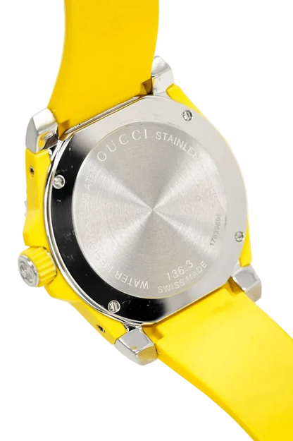 Gucci Dive Black Dial Men's Yellow Watch YA136319