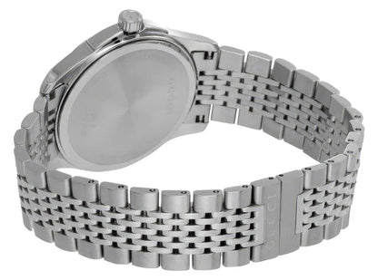 Gucci G-Timeless Stainless Steel Black Dial Date Quartz Mens Watch YA1264106