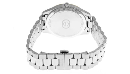 Gucci G-Timeless Stainless Steel and Yellow Gold PVD Silver Dial Date Quartz Unisex Watch YA1264233